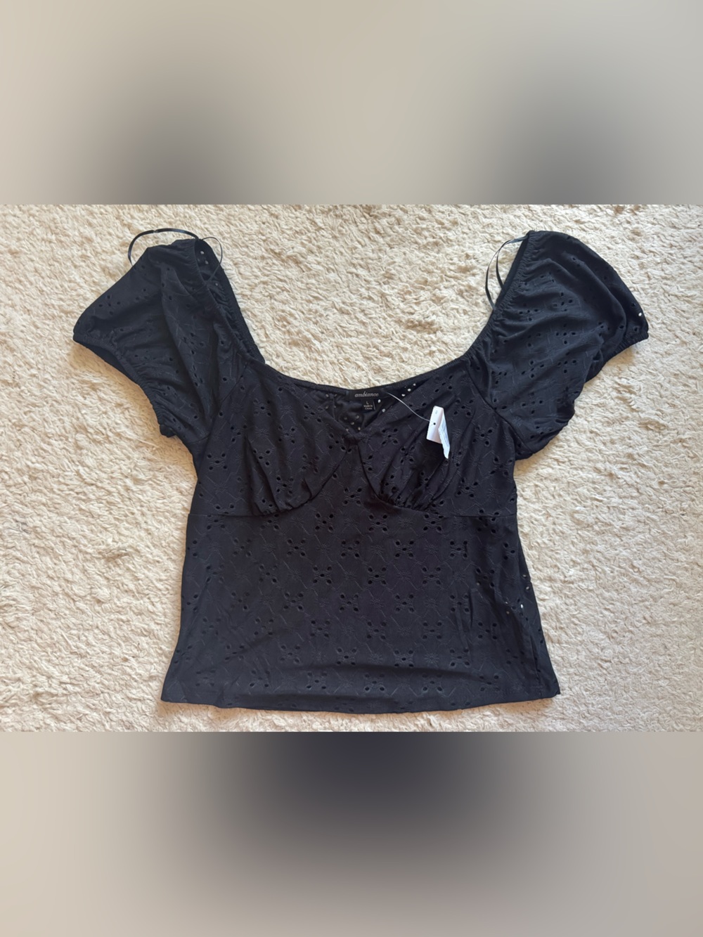 NWT eyelet crop top